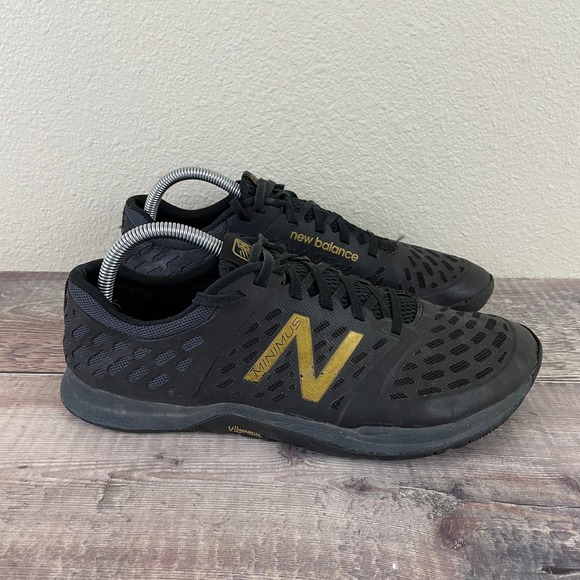 New Balance Minimus Running Shoes Men's 9 Black Gray Gold Athletic MX20GL4 - Picture 2 of 12